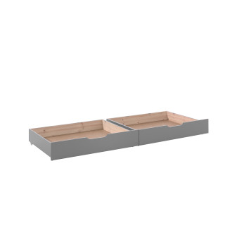 Ensemble de 2 tiroirs CAMILLE - Pin scandinave, gris
