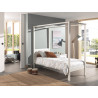 Lit à baldaquin CAMILLE 90 x 200 cm - Pin scandinave, blanc