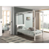 Lit à baldaquin CAMILLE 90 x 200 cm - Pin scandinave, blanc