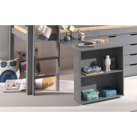 Bureau pour lit mi-hauteur CAMILLE - MDF, gris