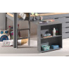 Bureau pour lit mi-hauteur CAMILLE - MDF, gris