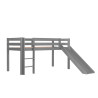 Lit mi-hauteur avec toboggan CAMILLE 90 x 200 cm - Pin scandinave, gris