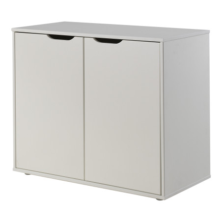 Commode 2 portes CAMILLE - MDF, blanc