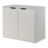 Commode 2 portes CAMILLE - MDF, blanc