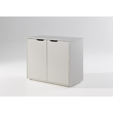 Commode 2 portes CAMILLE - MDF, blanc