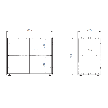 Commode 2 portes CAMILLE - MDF, blanc