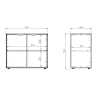 Commode 2 portes CAMILLE - MDF, blanc