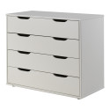 Commode 4 tiroirs CAMILLE - MDF, blanc