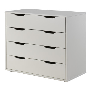 Commode 4 tiroirs CAMILLE - MDF, blanc