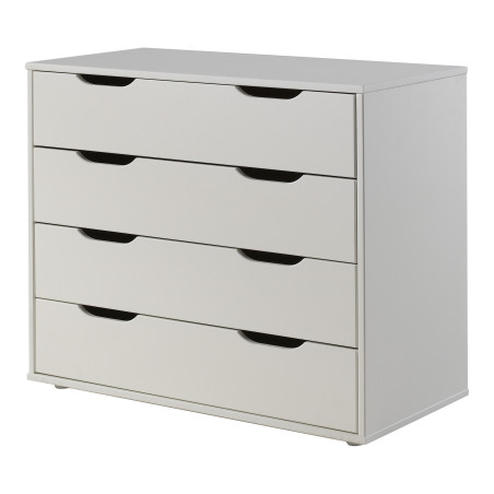 Commode 4 tiroirs CAMILLE - MDF, blanc