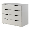 Commode 4 tiroirs CAMILLE - MDF, blanc