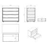 Commode 4 tiroirs CAMILLE - MDF, blanc