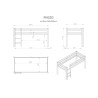 Lit mi-hauteur avec échelle CAMILLE 90 x 200 cm - Pin scandinave, blanc