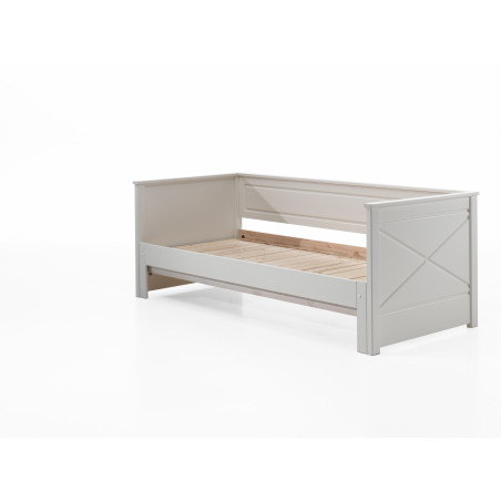 Lit amouvable (93) PIERROT 90 x 200 cm - Pin scandinave, blanc