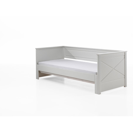 Lit amouvable (93) PIERROT 90 x 200 cm - Pin scandinave, blanc