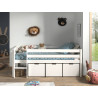 Ensemble de 3 tiroirs pour lit mi-hauteur bas CAMILLE - MDF, blanc