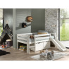 Ensemble de 2 tiroirs pour lit mi-hauteur bas CAMILLE - MDF, blanc
