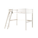 Lit mezzanine CAMILLE 140 x 200 cm - Pin scandinave, blanc