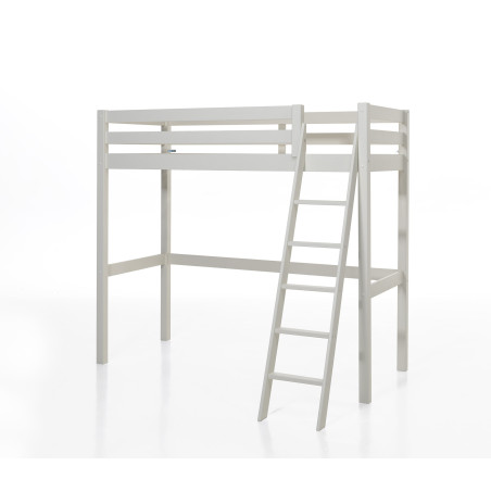 Lit mezzanine CAMILLE 90 x 200 cm - Pin scandinave, blanc