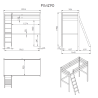Lit mezzanine CAMILLE 90 x 200 cm - Pin scandinave, blanc