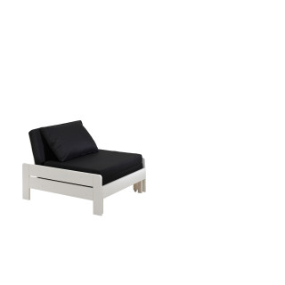 Lit fauteuil CAMILLE - Pin scandinave, blanc