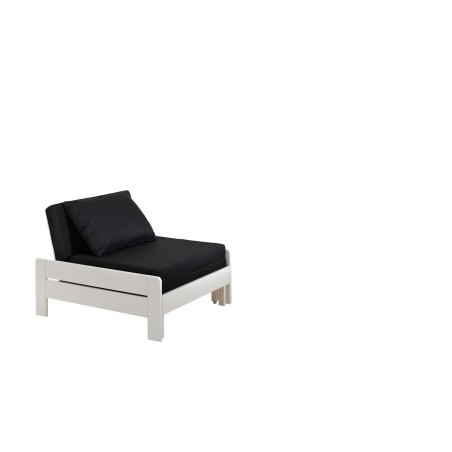 Lit fauteuil CAMILLE - Pin scandinave, blanc