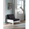 Lit fauteuil CAMILLE - Pin scandinave, blanc