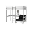 Lit mezzanine avec fauteuil CAMILLE 90 x 200 cm - Pin scandinave, blanc