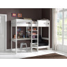 Lit mezzanine avec fauteuil CAMILLE 90 x 200 cm - Pin scandinave, blanc
