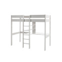 Lit mezzanine sans fauteuil CAMILLE 90 x 200 cm - Pin scandinave, blanc