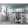 Lit mezzanine sans fauteuil CAMILLE 90 x 200 cm - Pin scandinave, blanc