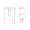 Lit mezzanine sans fauteuil CAMILLE 90 x 200 cm - Pin massif, gris