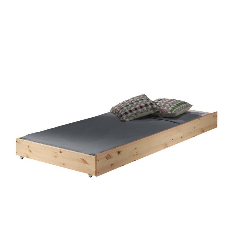 Lit gigogne CAMILLE 90 x 190 cm - Pin scandinave, nature
