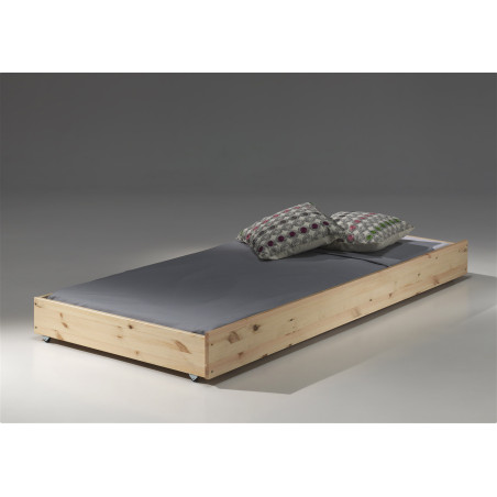 Lit gigogne CAMILLE 90 x 190 cm - Pin scandinave, nature