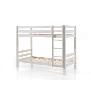 Lit superposé (h 160cm) CAMILLE 90 x 200 cm - Pin scandinave, blanc