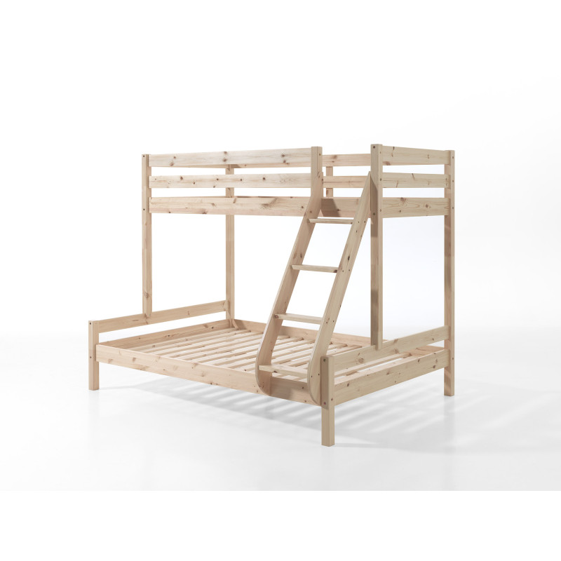 Lit de famille + CAMILLE 140 x 200 cm - Pin scandinave, nature