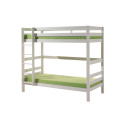 Lit superposé (h 180cm) CAMILLE 90 x 200 cm - Pin scandinave, blanc