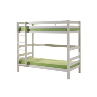 Lit superposé (h 180cm) CAMILLE 90 x 200 cm - Pin scandinave, blanc