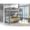 Lit superposé (h 180cm) CAMILLE 90 x 200 cm - Pin scandinave, gris