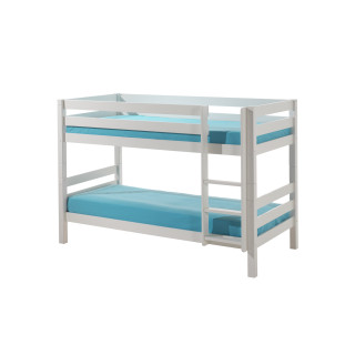Lit superposé (h 140cm) CAMILLE 90 x 200 cm - Pin scandinave, blanc