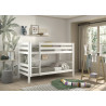 Lit superposé (h 140cm) CAMILLE 90 x 200 cm - Pin scandinave, blanc