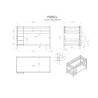 Lit superposé (h 140cm) CAMILLE 90 x 200 cm - Pin scandinave, blanc