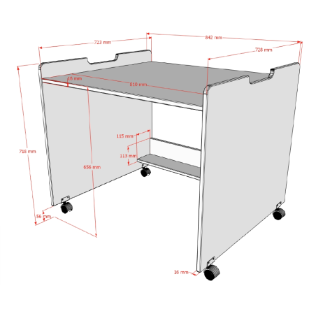Bureau pour lit mi-hauteur ANNIE - MDF, blanc