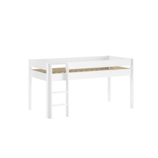 Lit mi-hauteur ANNIE 90 x 200 cm - Pin scandinave, blanc