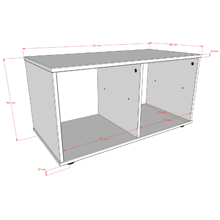 Bibliothèque pour lit mi-hauteur bas ANNIE - MDF, blanc