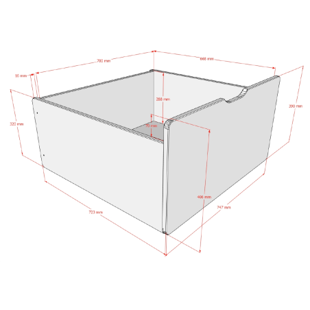 Tiroir pour lit mi-hauteur bas ANNIE - MDF, blanc