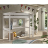Lit mezzanine ANNIE 90 x 200 cm - Pin scandinave, blanc