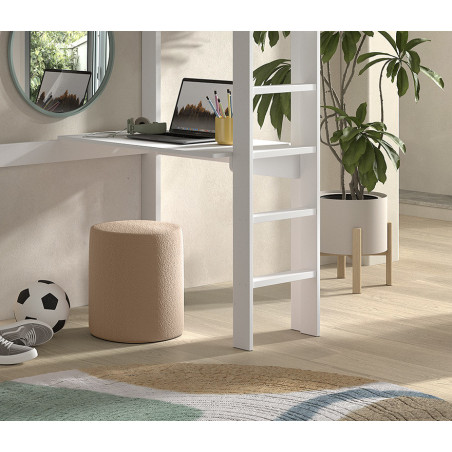 Bureau pour lit mezzanine ANNIE - MDF, blanc