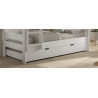 Lit tiroir ANNIE 90 x 190 cm - Pin scandinave, blanc