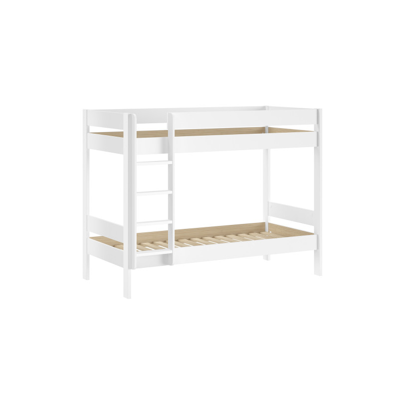 Lit superposé (h 160 cm) ANNIE 90 x 200 cm - Pin scandinave, blanc